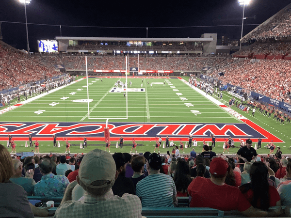 Football game at Arizona Stadium at the University of Arizona.